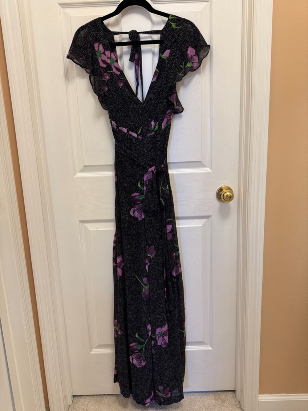 NWT Urban Outfitters Gratilda Ruffle Sleeve Backless Jumpsuit - Picture 4 of 11
